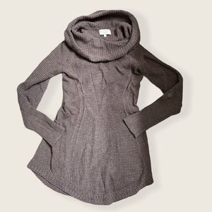 Mauve Angel of The North Waffle Mock Neck Pullover